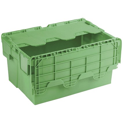 Attached Lid Container 54L Green 360330