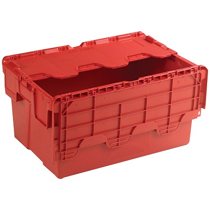 Attached Lid Container 54L Red 375816