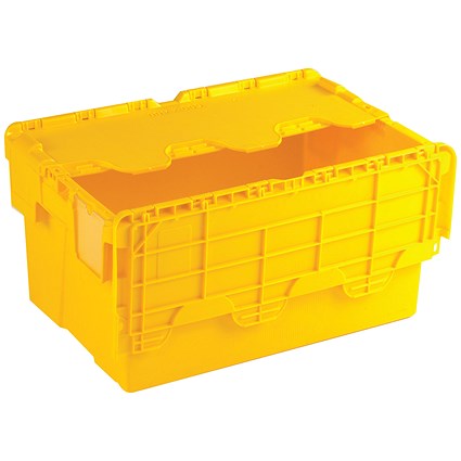 Attached Lid Container 54L Yellow 375817