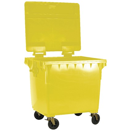 Wheelie Bin With Flat Lid 1100 Litre Yellow