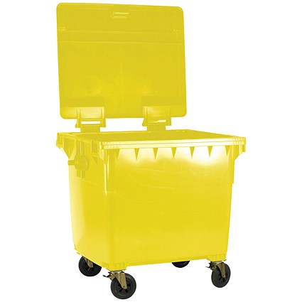 Wheelie Bin With Flat Lid 1100 Litre Yellow