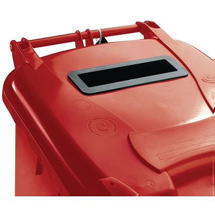Confidential Waste Wheelie Bin, 120 Litre, Red