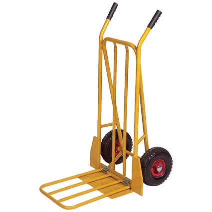 Yellow General Purpose Sack Truck with Folding Footplate 382848