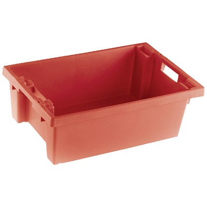 VFM Red Solid Slide Stack/Nesting Container 32 Litre 382958