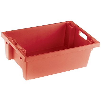 VFM Red Solid Slide Stack/Nesting Container 32 Litre 382958