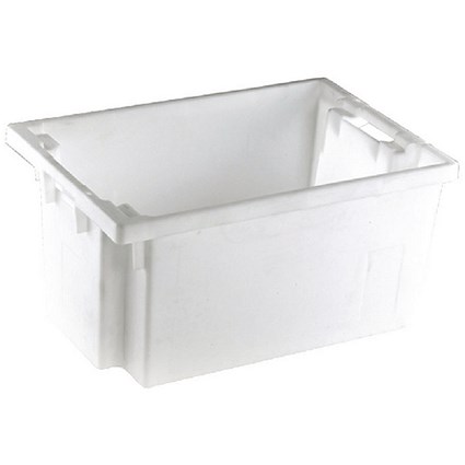 Solid Slide Stack/Nesting Container 600X400X300mm White 382965