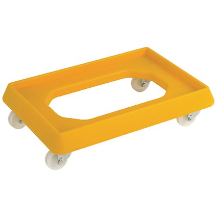 VFM Yellow Plastic Dolly For 600x400mm Containers 382992