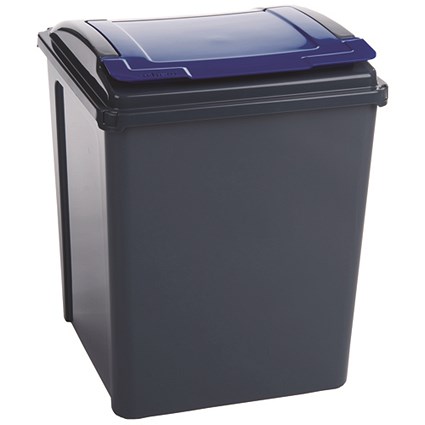 VFM Recycling Bin with Lid 50 Litre Blue