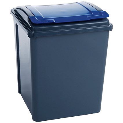 VFM Recycling Bin with Lid 50 Litre Blue