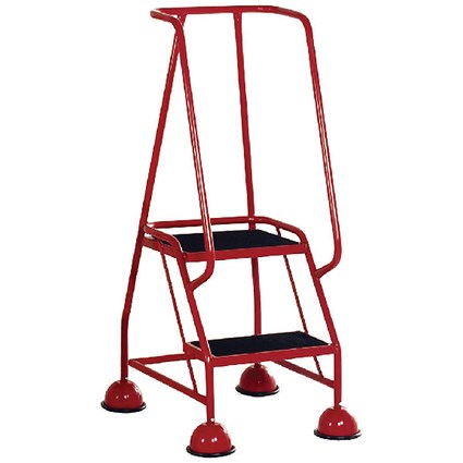 Red 2 Tread Tubular Steel Step 385131 (capacity of up to 125kg)