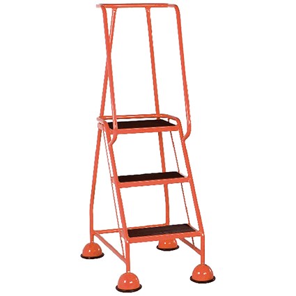 Red 3 Tread Metal Rubber Steps 125kg Max 385135 Red 3 Tread Metal Rubber Steps 125kg Max 385135