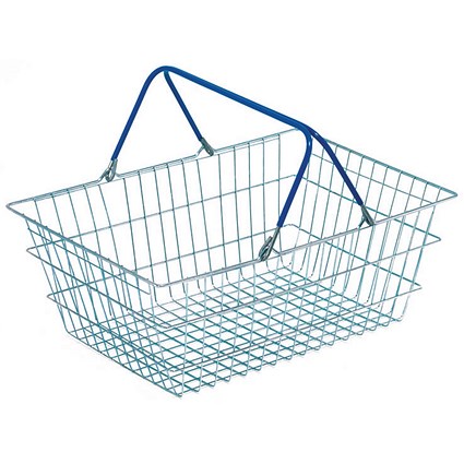 Wire Shopping Baskets Pack of 5 (Zinc coated wite, polythene handles)