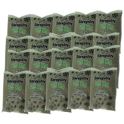 De-Icing Rock Salt Brown, 25kg, Pack of 20