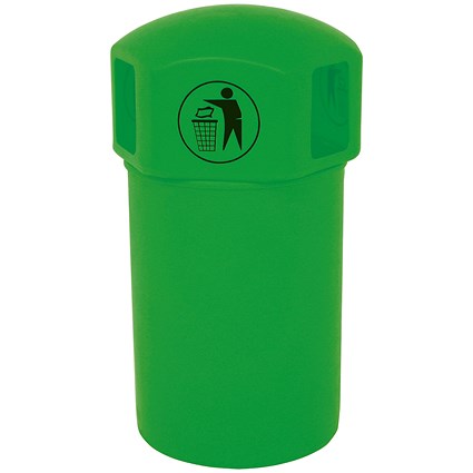 VFM Spacebin Hooded Plastic/Galvinised Liner Tidyman 145L Green