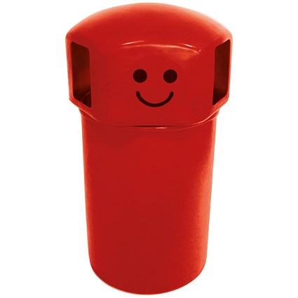 VFM Spacebin Hooded Plastic/Galvinised Liner Face Logo 145L Red