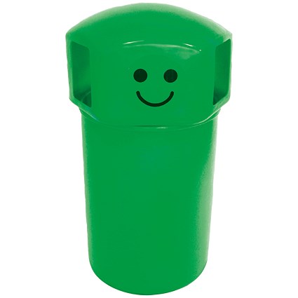 VFM Spacebin Hooded Plastic/Galvinised Liner Face Logo 145L Grn