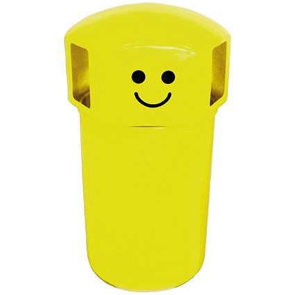 VFM Spacebin Hooded Plastic/Galvinised Liner Face Logo 145L Ylw