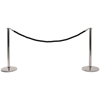 VFM Barrier Posts H990mm Silver (Pack of 2)