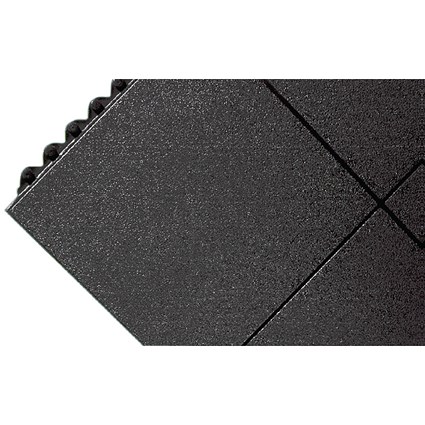 All-Purpose Anti-Fatigue Modular Mat Solid Surface Black