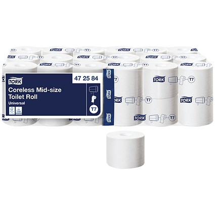 Tork White 1-Ply Coreless Toilet Roll 1300 Sheets (36 Pack) 472584