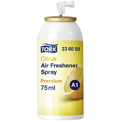 Tork A1 Air Freshener Spray Dispenser Refills, Cirtus, 75ml, Pack of 12 Tork A1 Air Freshener Spray Dispenser Refills, Cirtus, 75ml, Pack of 12