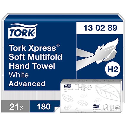 Tork Xpress Soft Multifold Hand Towel Advanced White (Pack of 21) 130289