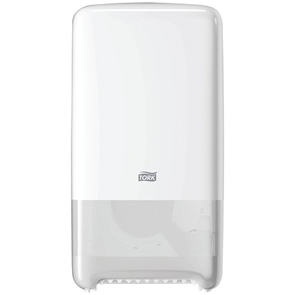 Tork T6 Twin Mid-Size Toilet Roll Dispenser, White