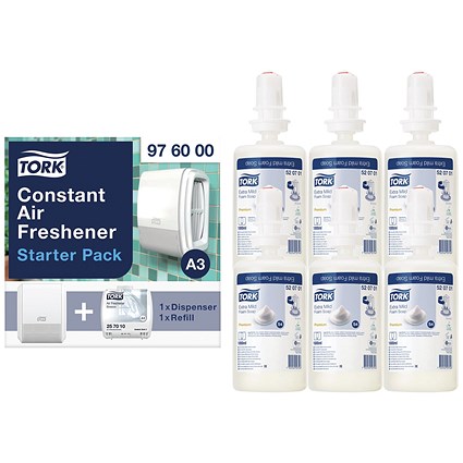 Tork S4 Premium Foam Hand Wash Cartridge, 1 Litre, Pack of 6 - Get Free Air Freshener Starter Pack