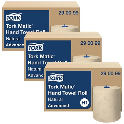 Tork H1 Matic 2-Ply Paper Hand Towel Roll, 150m, Brown, Pack of 6 - 3 Pack Saver Bundle