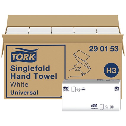 Tork 2-Ply Hand Towel Singlefold Universal Pack of 15 290153