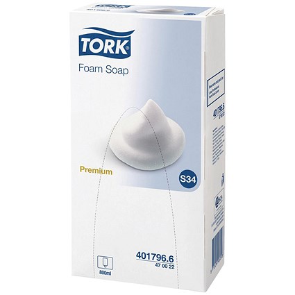 Tork Luxury Foam Hand Wash Cartridge, 800ml, Pack of 6