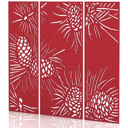 Sch! Acoustic Wall Panel - Pine (3 panels) - Poppy Red