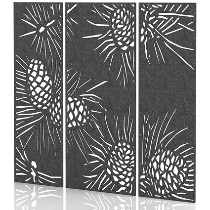 Sch! Acoustic Wall Panel - Pine (3 panels) - Graphite Charcoal