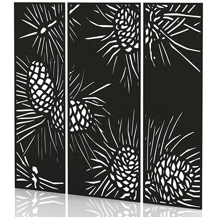 Sch! Acoustic Wall Panel - Pine (3 panels) - Raven Black