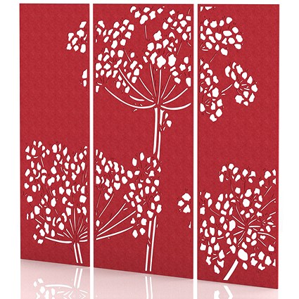 Sch! Acoustic Wall Panel - Wildflower (3 panels) - Poppy Red