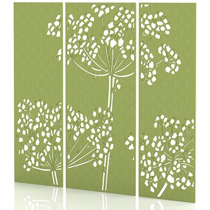 Sch! Acoustic Wall Panel - Wildflower (3 panels) - Lime Green