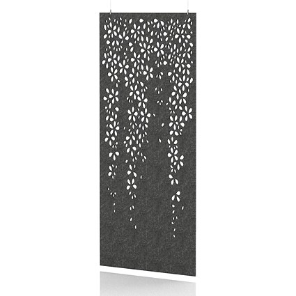 Sch! Acoustic Hanging Wall Panel - Blossom - Graphite Charcoal