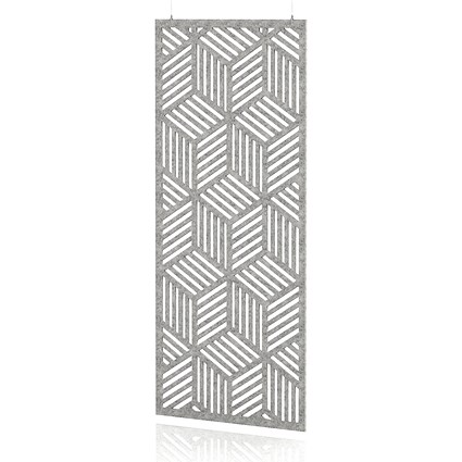 Sch! Acoustic Hanging Wall Panel - Cube - Pebble Light Grey