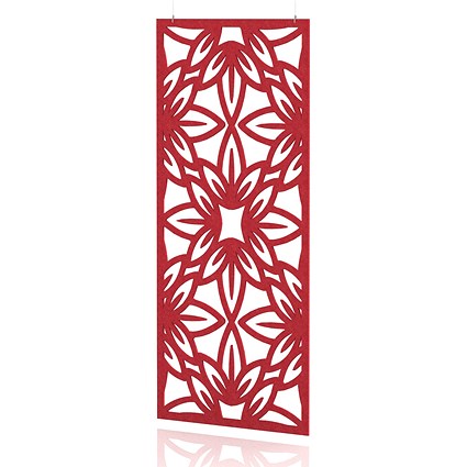 Sch! Acoustic Hanging Wall Panel - Flower - Poppy Red