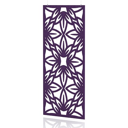 Sch! Acoustic Hanging Wall Panel - Flower - Plum Purple
