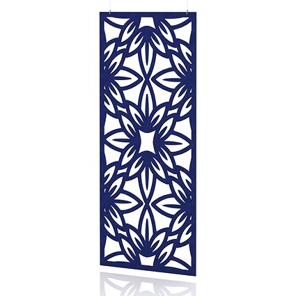 Sch! Acoustic Hanging Wall Panel - Flower - Cobalt Blue