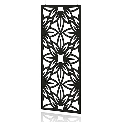 Sch! Acoustic Hanging Wall Panel - Flower - Raven Black