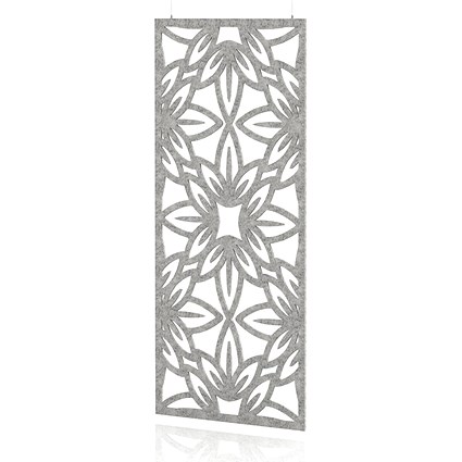 Sch! Acoustic Hanging Wall Panel - Flower - Pebble Light Grey
