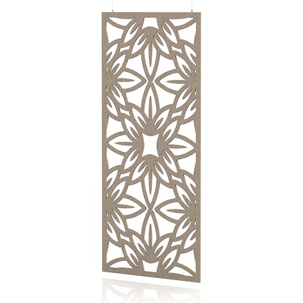 Sch! Acoustic Hanging Wall Panel - Flower - Oatmeal Beige