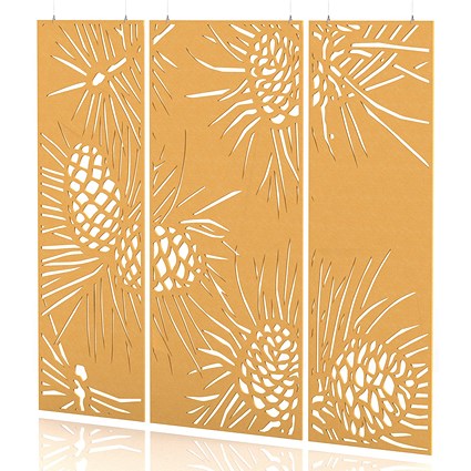 Sch! Acoustic Hanging Wall Panel - Pine (3 panels) - Buttercup Yellow