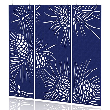 Sch! Acoustic Hanging Wall Panel - Pine (3 panels) - Cobalt Blue