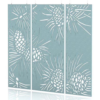 Sch! Acoustic Hanging Wall Panel - Pine (3 panels) - Sky Light Blue
