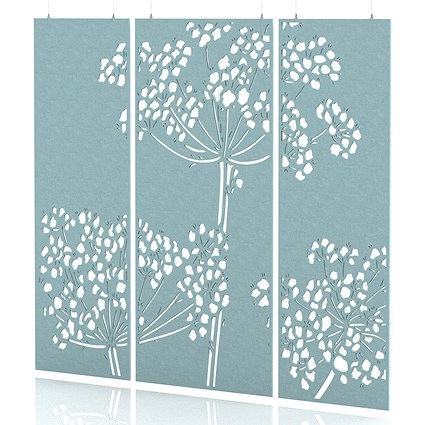 Sch! Acoustic Hanging Wall Panel - Wildflower (3 panels) - Sky Light Blue