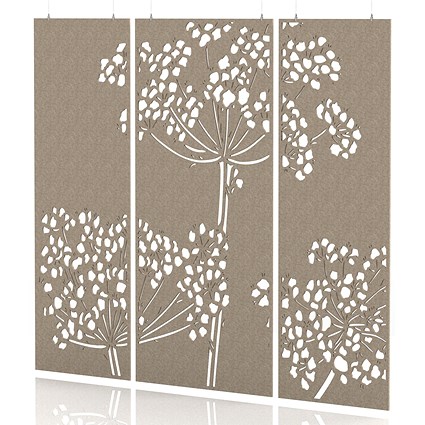 Sch! Acoustic Hanging Wall Panel - Wildflower (3 panels) - Oatmeal Beige
