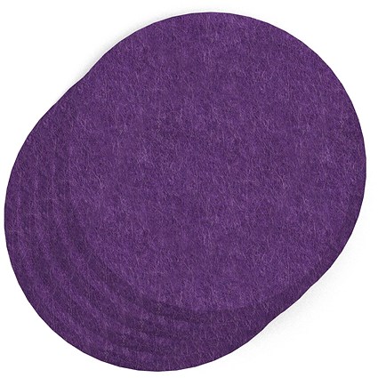 Sch! Acoustic Wall Tile - Set of 4 - Bevelled Edge - Circle - Plum Purple